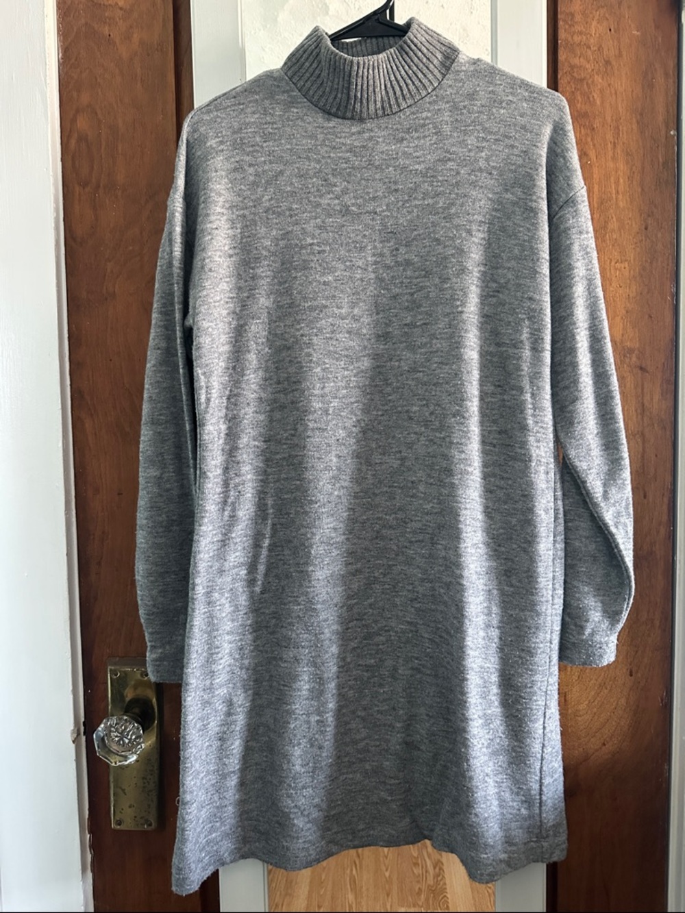 MNG Basics Long Sleeve Gray Mock-Neck Women's Dress